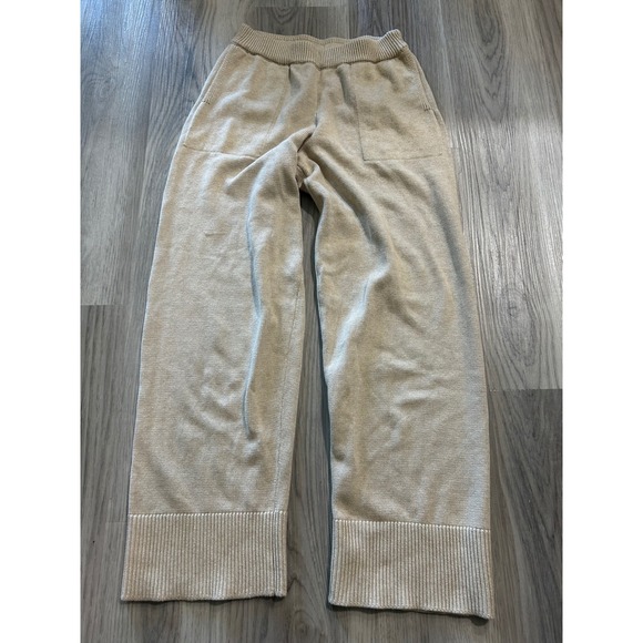 Free People Pants - Free People FP Beach Oatmeal Beige 100% Cotton Knit Wide Leg Lounge Pants XS